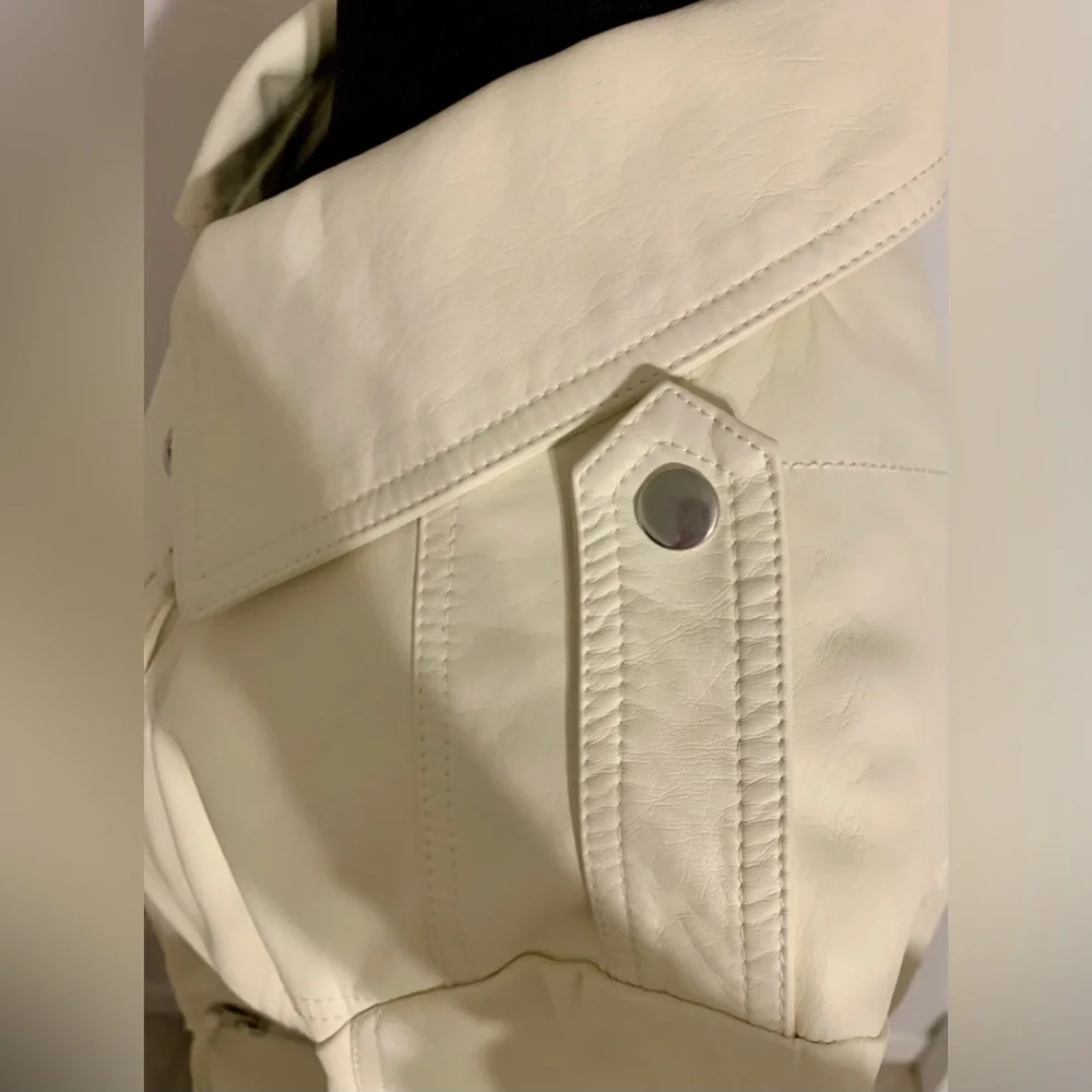 Faux leather wedding jacket coat bride to be happily ever after honeymoon gift - Picture 7 of 14